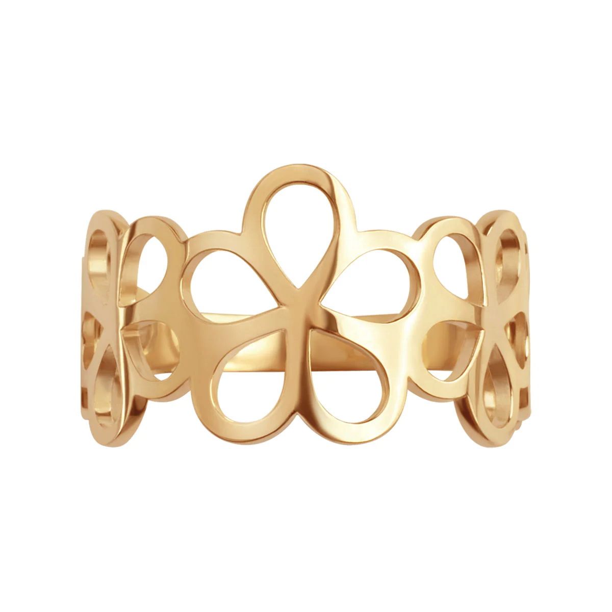 Złoty ażurowy pierścionek ze złota 333 - obrazek 2