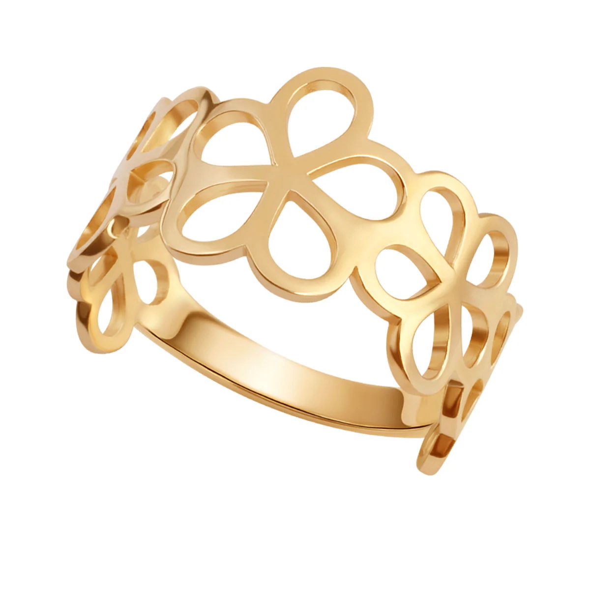 Złoty ażurowy pierścionek ze złota 333 - obrazek 4