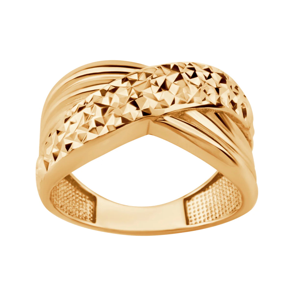 Złoty pierścionek 333 z geometrycznym wzorem - obrazek 3