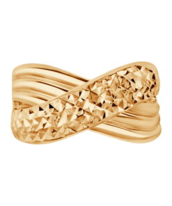 Alternatywny widok Złoty pierścionek 333 z geometrycznym wzorem