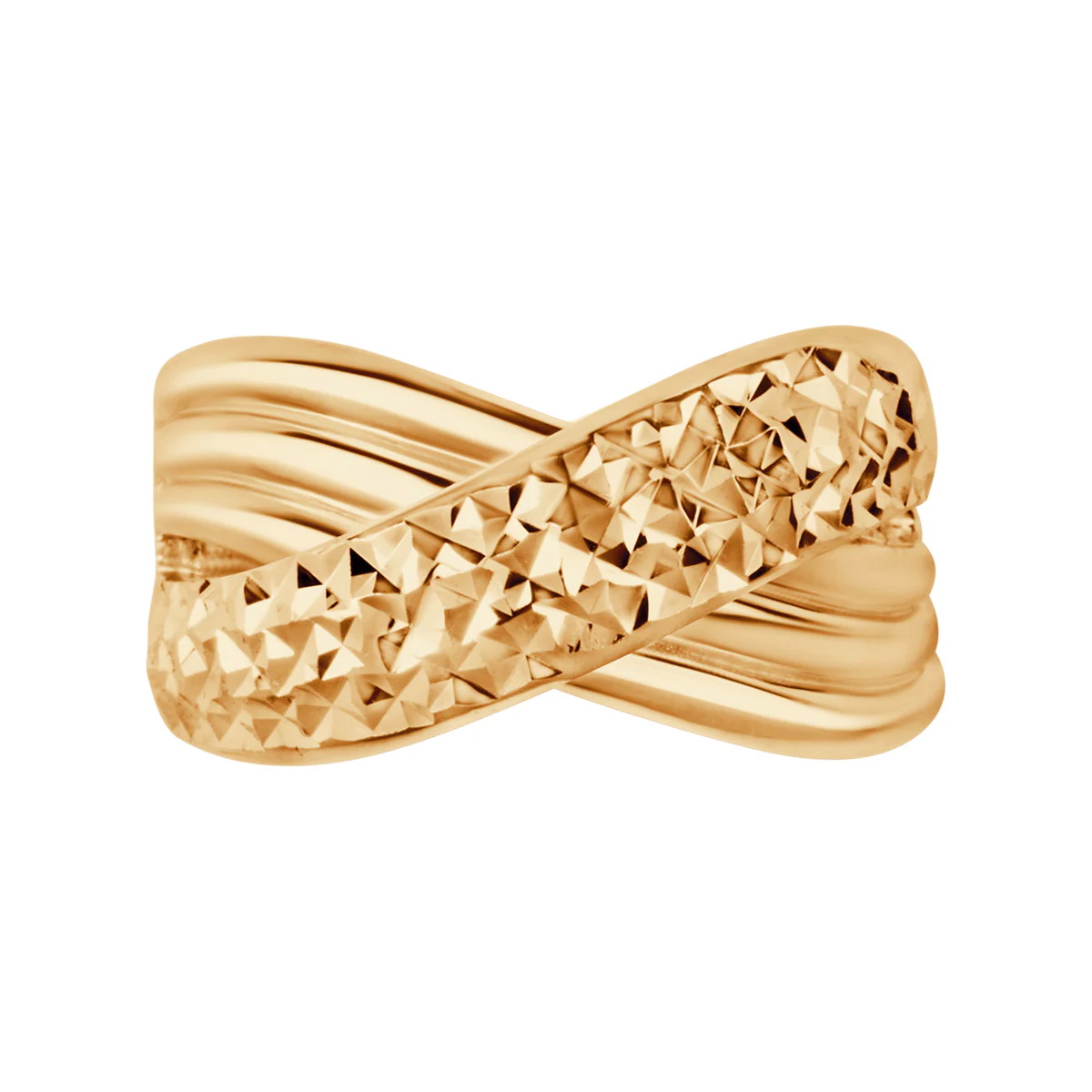 Złoty pierścionek 333 z geometrycznym wzorem - obrazek 2