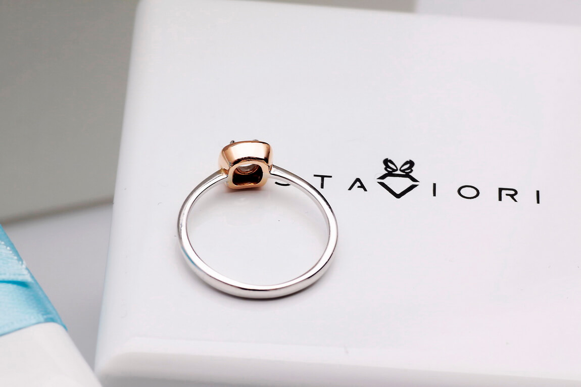 Exclusive | pierścionek zaręczynowy z brylantem 0,25ct różowe i białe złoto 750 - obrazek 10