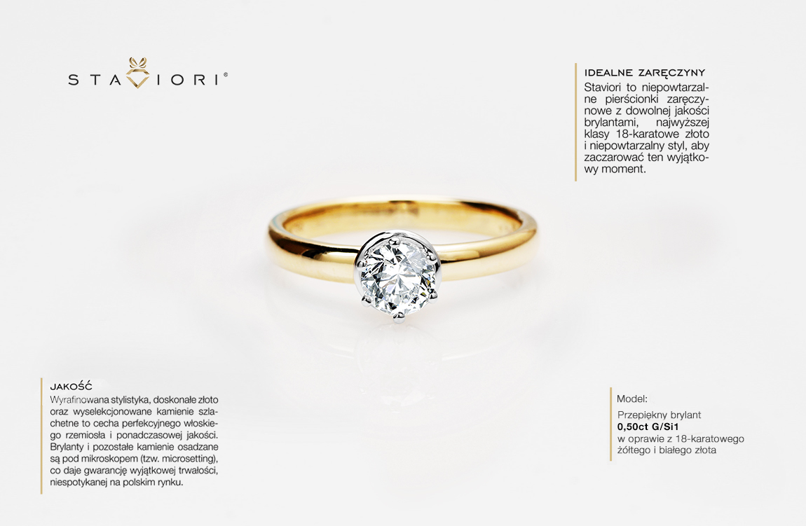 Exclusive | pierścionek zaręczynowy idealny - 0,50ct w złocie 750 – Bild 2