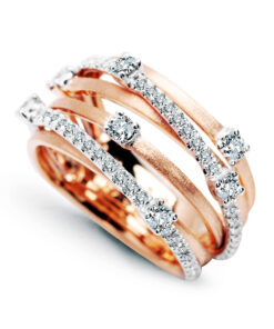 Exclusive | przepiękny pierścionek z różowego i białego złota 750 z brylantami