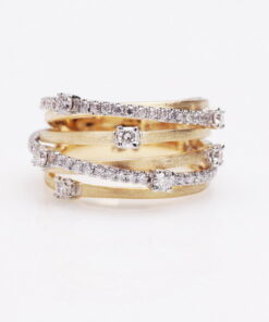 Alternatywny widok Exclusive | przepiękny pierścionek z żółtego i białego złota 750 z brylantami