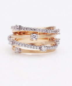 Alternative Ansicht von Exclusive | przepiękny pierścionek z różowego i białego złota 750 z brylantami