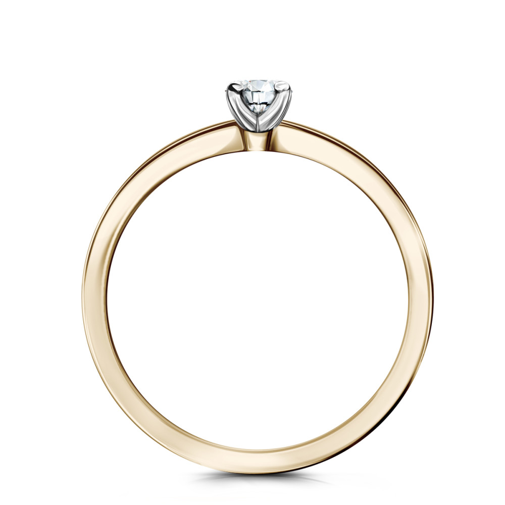 Delikatny śliczny pierścionek z brylantem 0,10ct H/Si - Obrázek 3