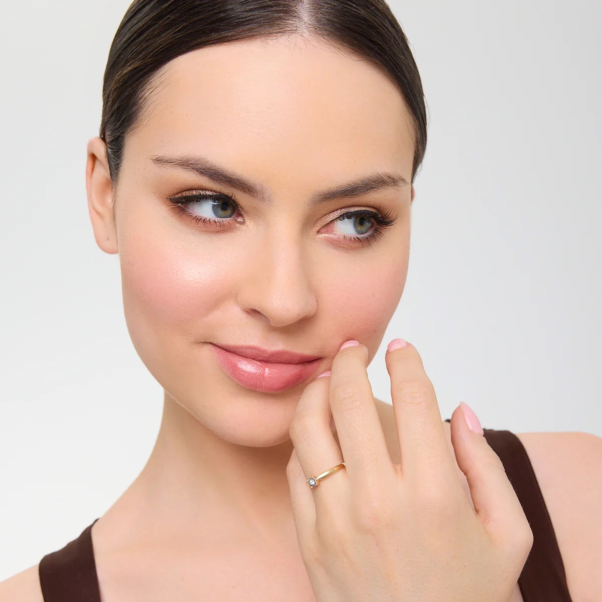 Pierścionek zaręczynowy z diamentem żółte złoto 585 - Image 2