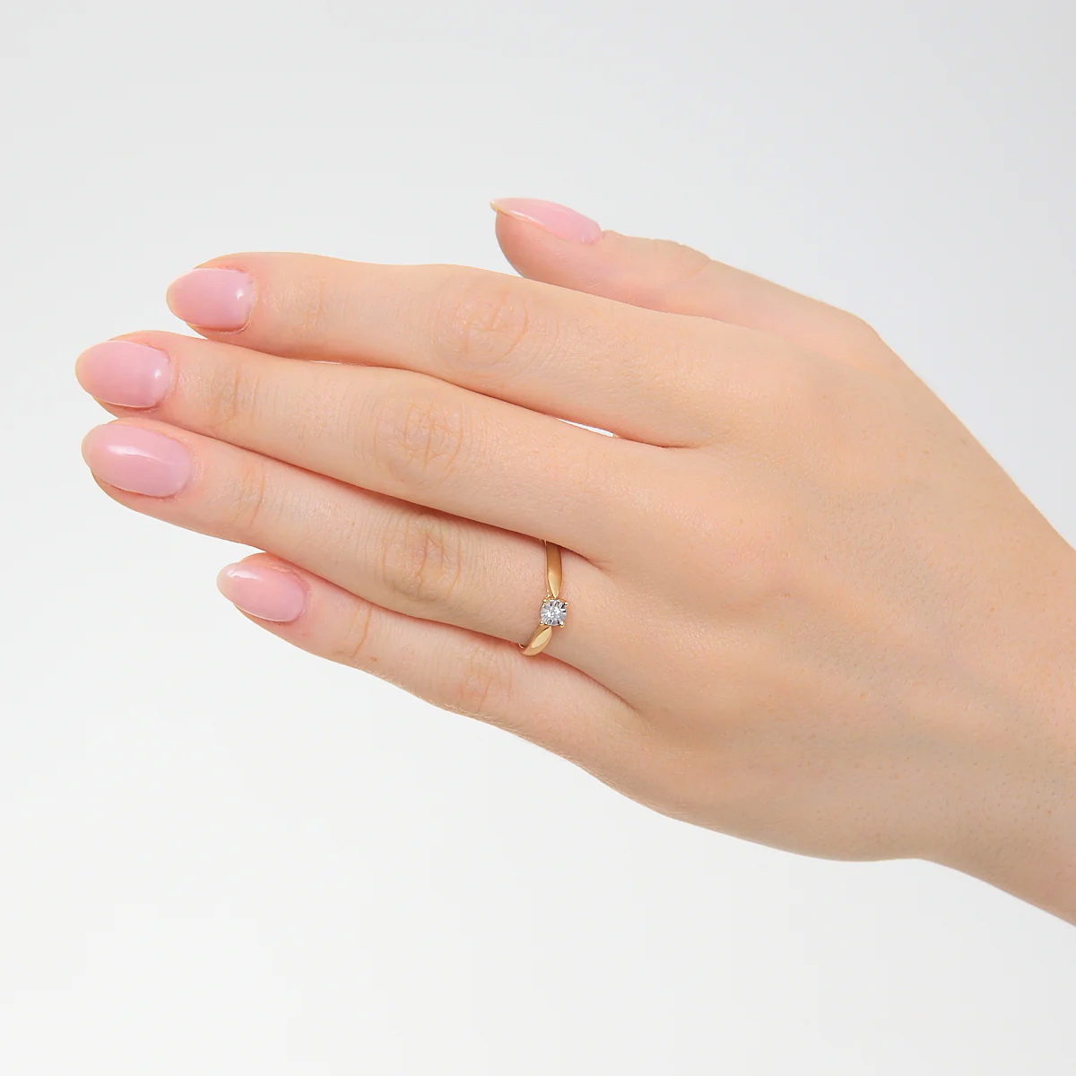 Pierścionek zaręczynowy z diamentem żółte złoto 585 - Image 3