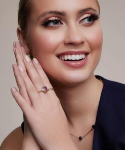 Alternatywny widok Pierścionek z ametrynem i diamentami PZC6602