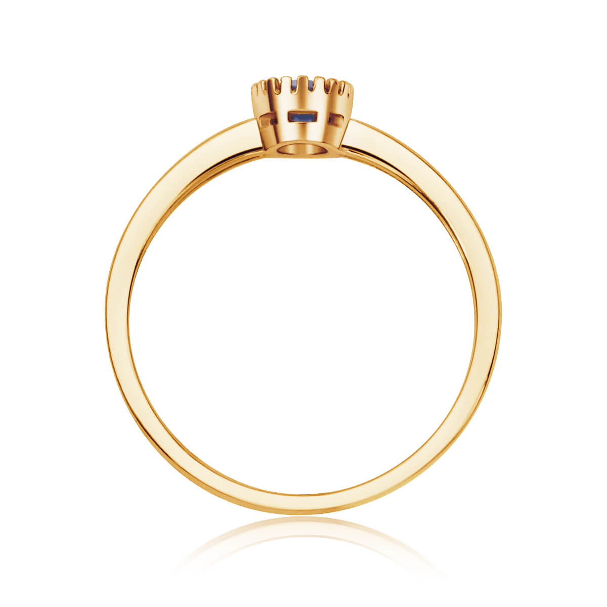 Pierścionek z żółtego złota z szafirem 0,50ct - obrazek 6