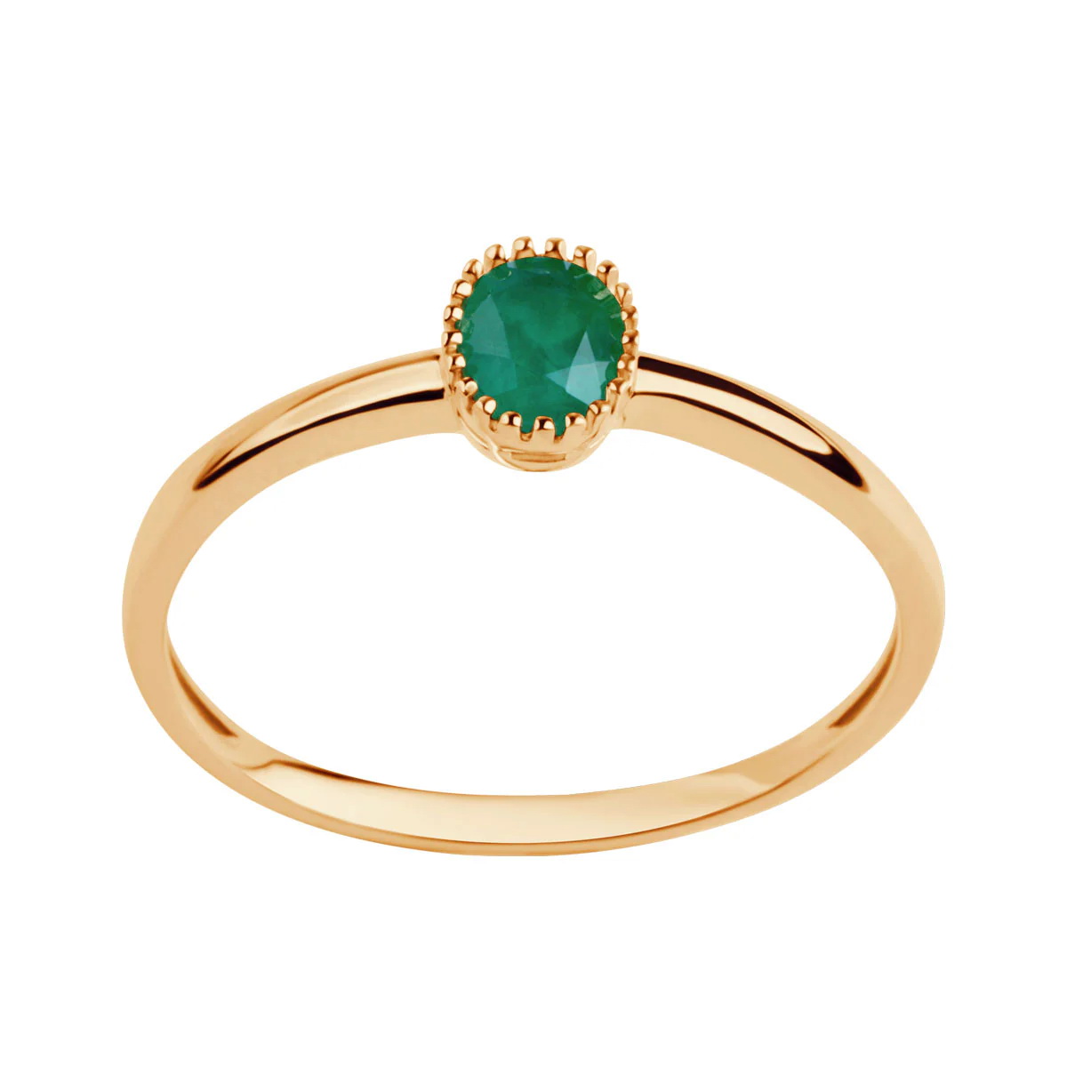 Pierścionek z żółtego złota ze szmaragdem 0,40ct PZC6664 - obrazek 2