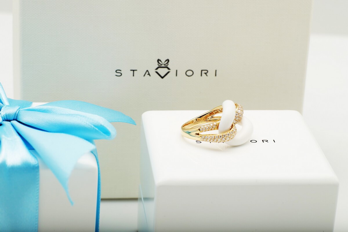 Exclusive | pierścionek 18-karatowe złoto z agatem i brylantami – Bild 16