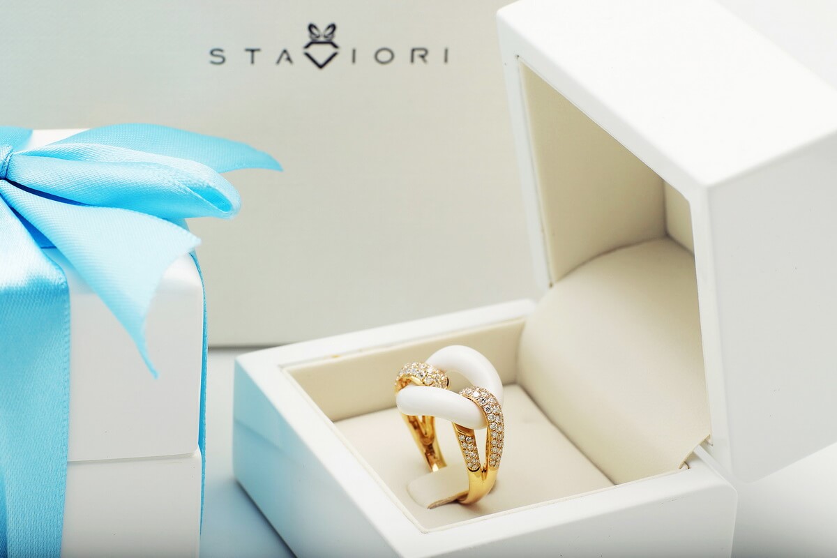 Exclusive | pierścionek 18-karatowe złoto z agatem i brylantami – Bild 9