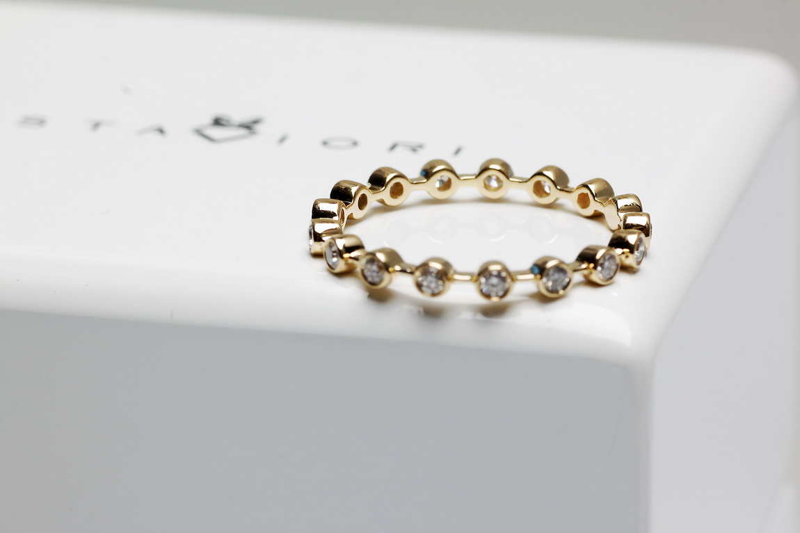 Exclusive | pierścionek / obrączka z brylantami złoto 750 - obrazek 12