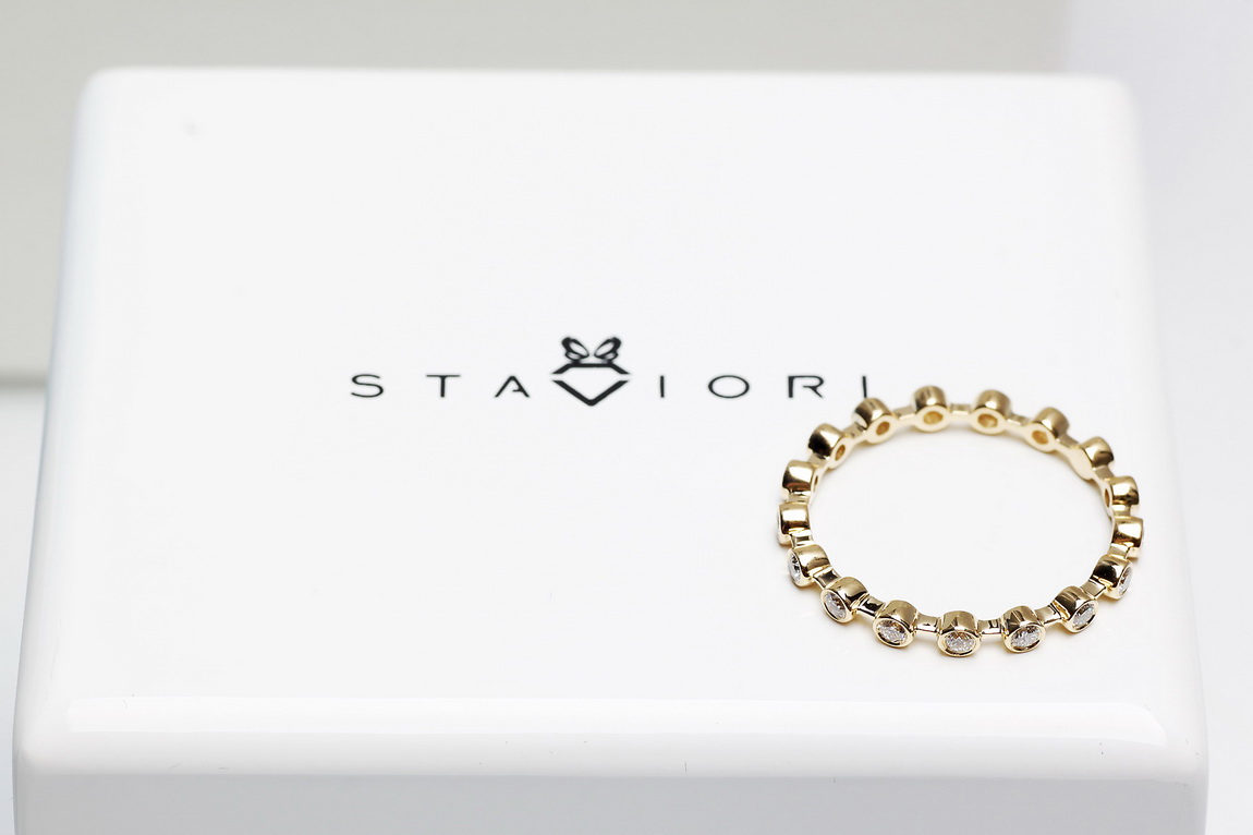 Exclusive | pierścionek / obrączka z brylantami złoto 750 - obrazek 9