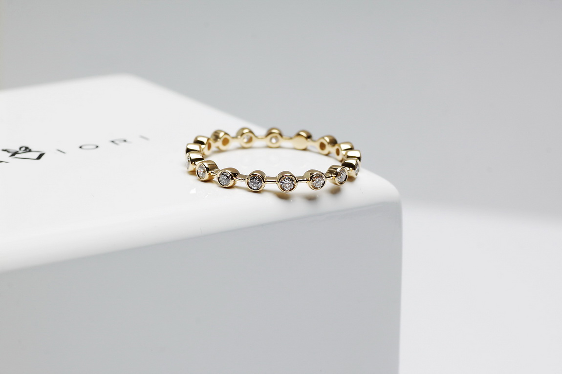 Exclusive | pierścionek / obrączka z brylantami złoto 750 - obrazek 11