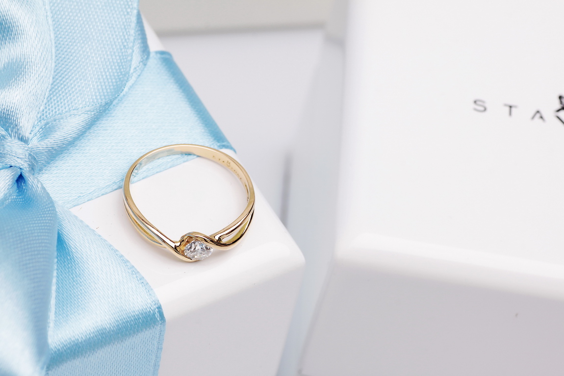 Staviori | pierścionek zaręczynowy z żółtego złota z brylantem 0,20ct - Obrázek 12
