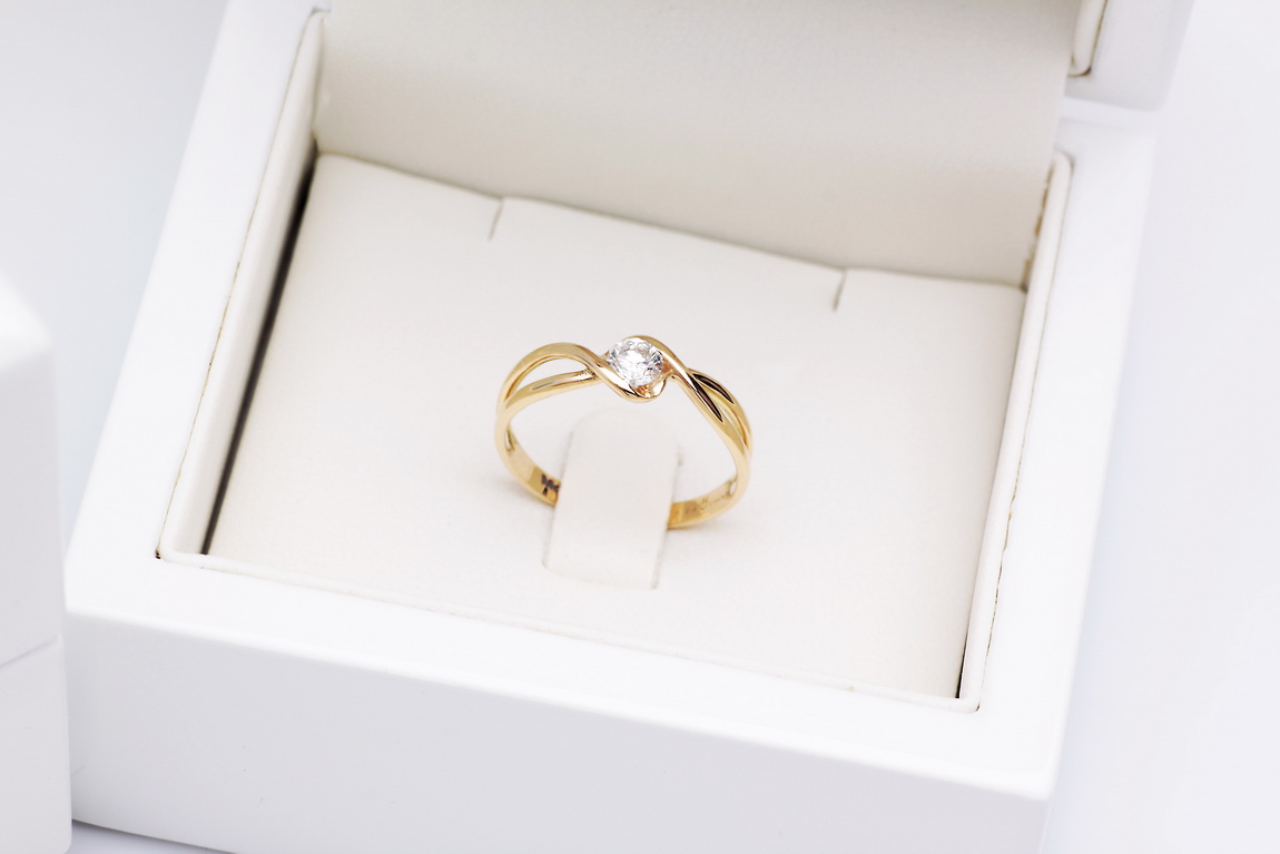 Staviori | pierścionek zaręczynowy z żółtego złota z brylantem 0,20ct - Obrázek 8