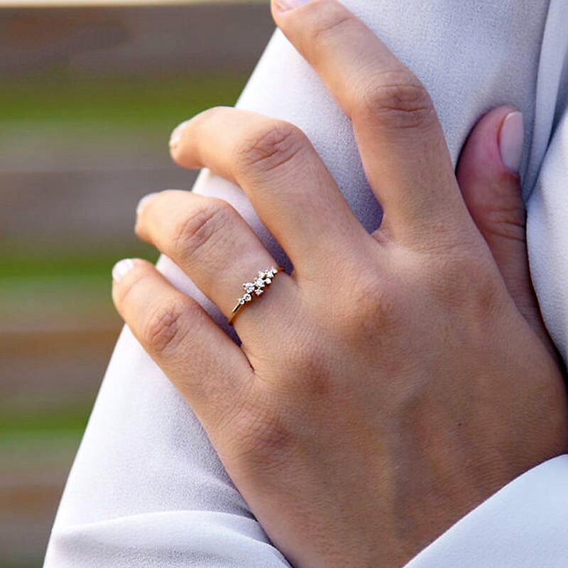 Exclusive | Pierścionek zaręczynowy z diamentami żółte złoto 585 - obrazek 13