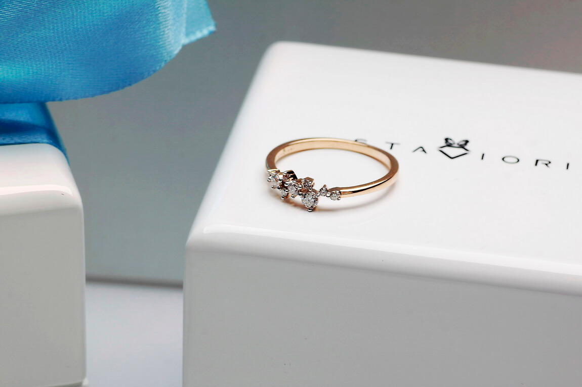 Exclusive | Pierścionek zaręczynowy z diamentami żółte złoto 585 - obrazek 9