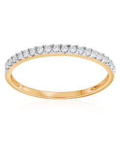 Alternativní pohled na pierścionek / obrączka z brylancikami, złoto 585