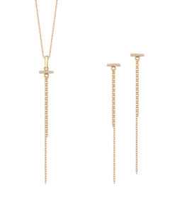 komplet srebrny pozłacany naszyjnik i kolczyki z cyrkoniami