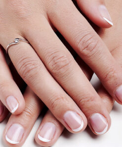 Alternatywny widok pierścionek z białego złota z diamentem 0,10ct