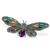broszka srebrna motyl z emalią i markazytami