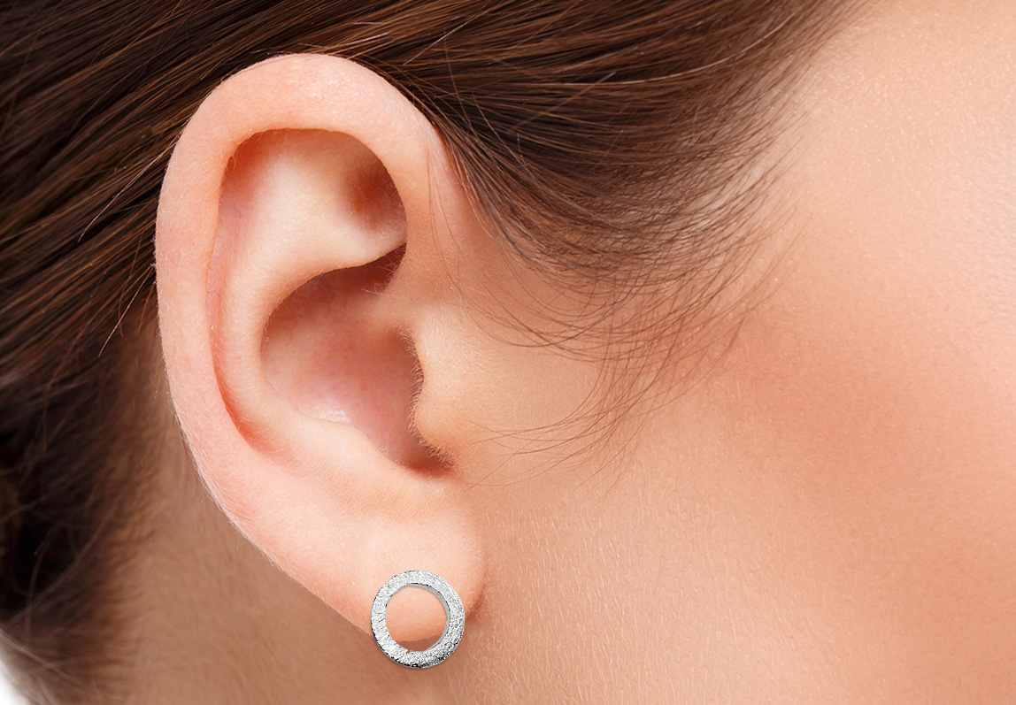 kolczyki koła srebrno szczotkowane 925 – Bild 3