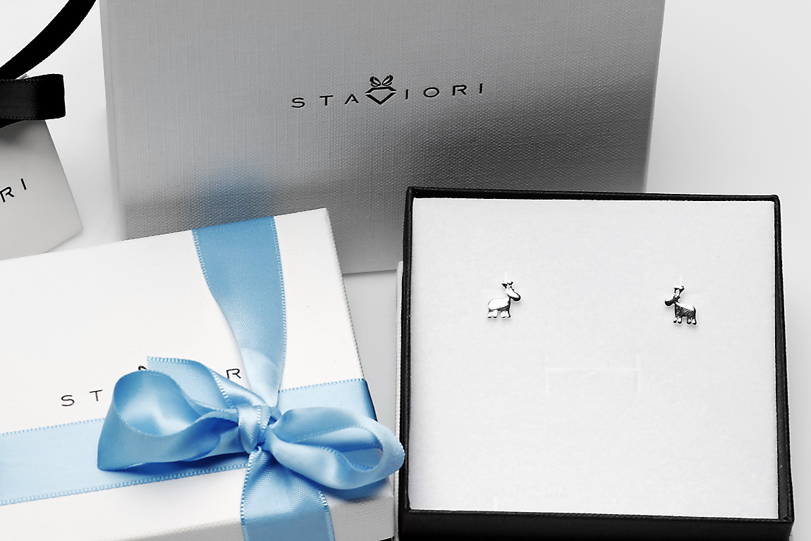 srebrne kolczyki reniferki - Obrázek 6