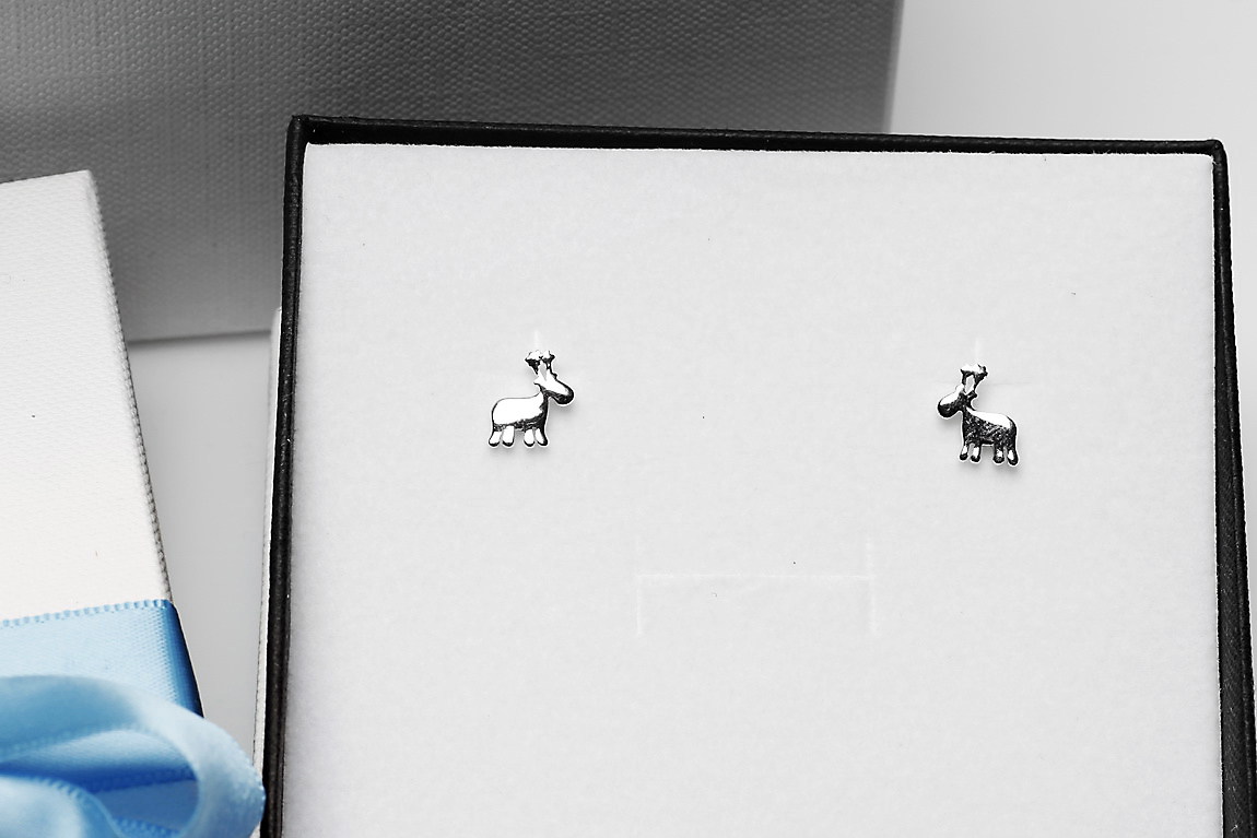 srebrne kolczyki reniferki - Obrázek 7