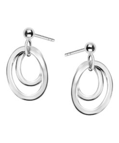 Srebrne kolczyki kółka geometryczne - KSC6255