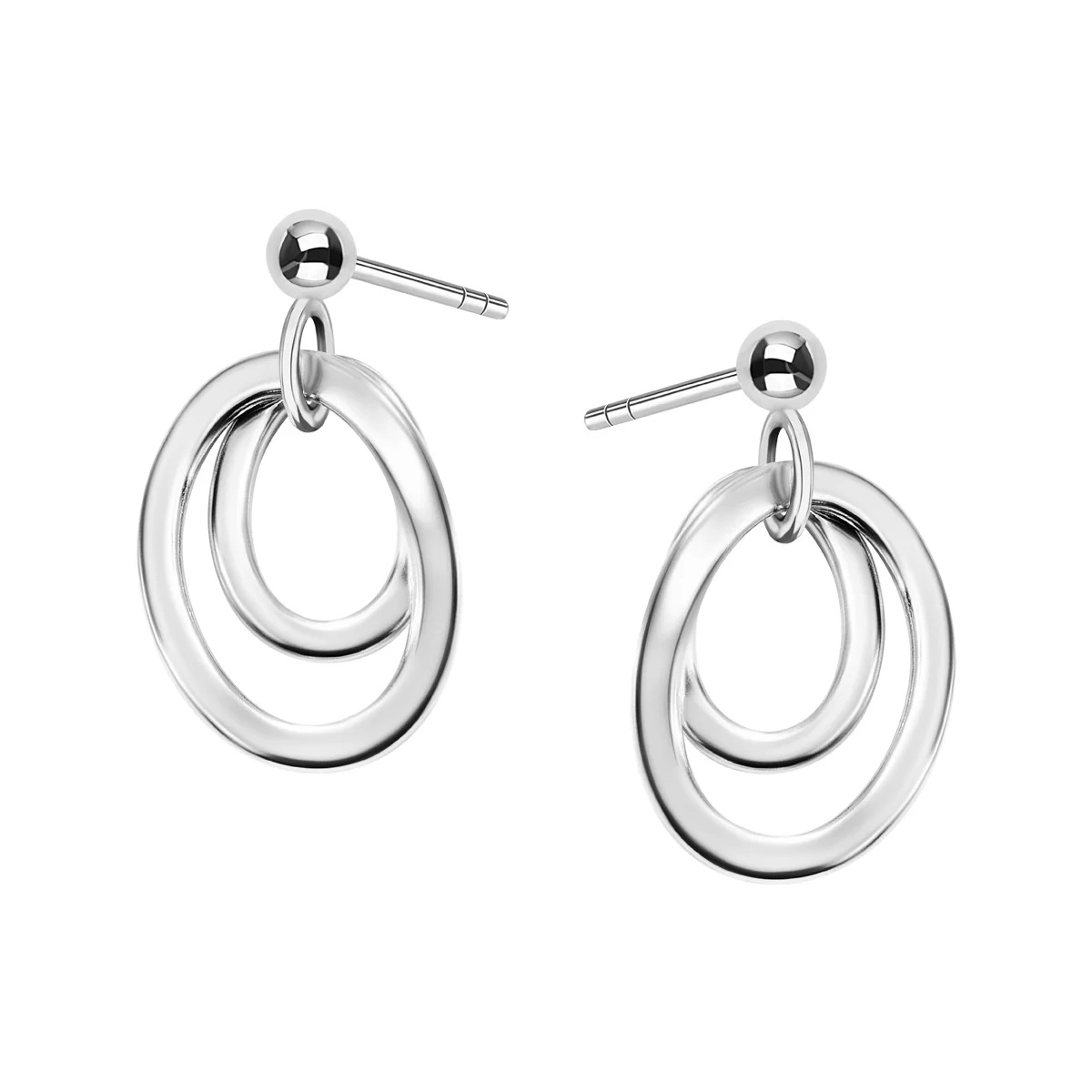 Srebrne kolczyki kółka geometryczne - KSC6255