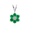 Przepiękny wisiorek z białego złota z diamentem i szmaragdami