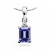 Piękny wisiorek z białego złota z tanzanitem -  WBD1923T