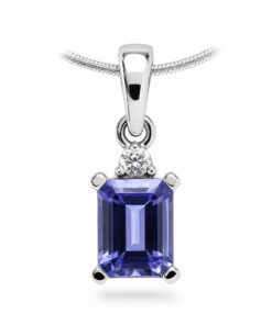 Piękny wisiorek z białego złota z tanzanitem - WBD1923T