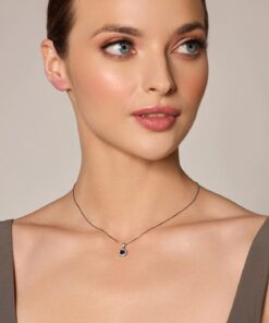 Alternatywny widok Srebrny wisiorek z niebieska i białymi cyrkoniami