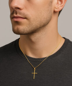 złoty prosty krzyżyk na modelu