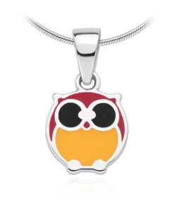 Srebrny wisiorek - SOWA - z emalią