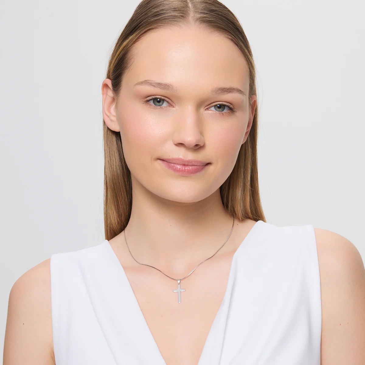 srebrny krzyżyk klasyczny gładki unisex - Obrázek 2