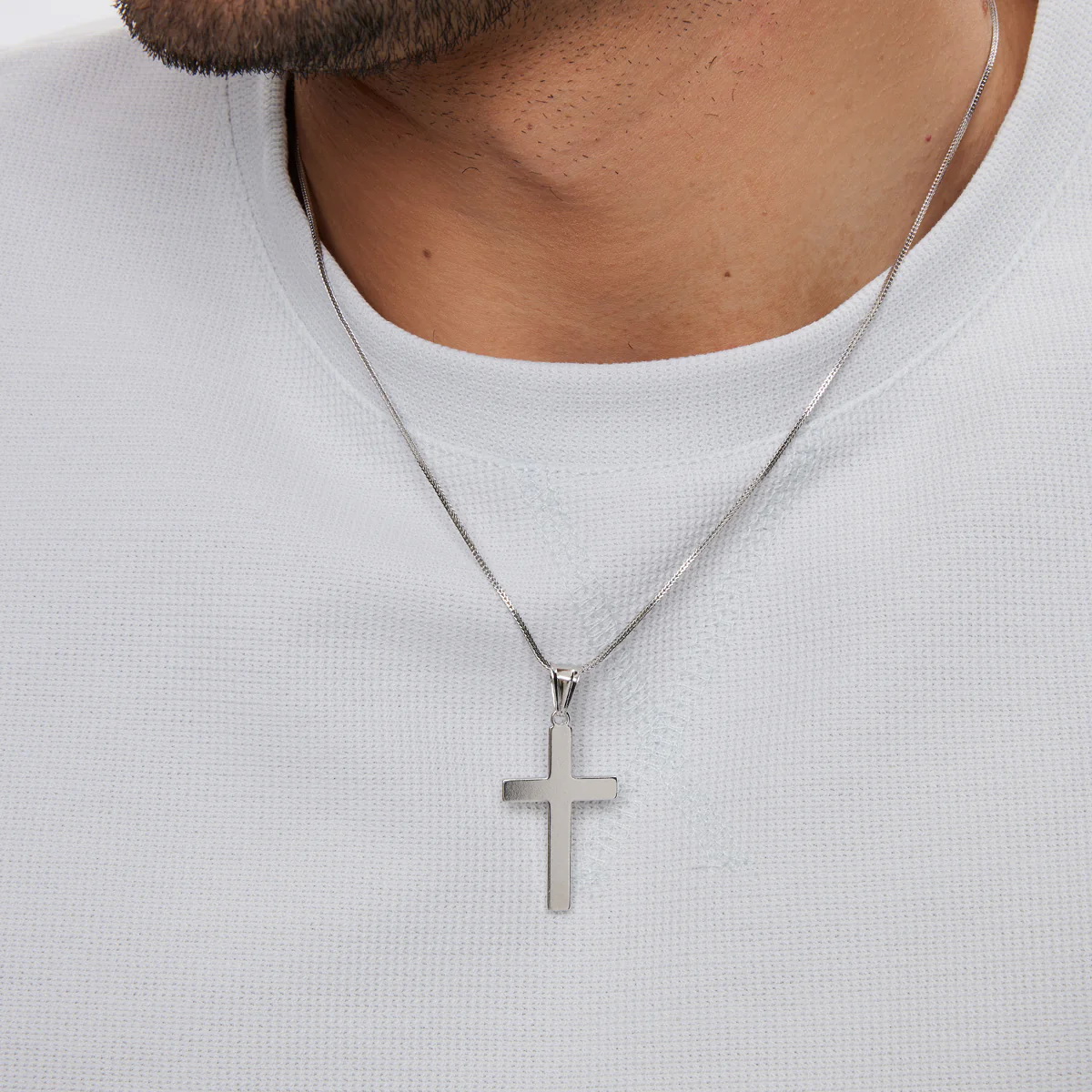 srebrny krzyżyk klasyczny gładki unisex - Obrázek 5