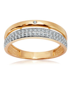 pierścionek z żółtego złota 333 z cyrkoniami  PZC4708