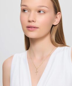 Alternatywny widok Złoty elegancki krzyżyk 585 28mm