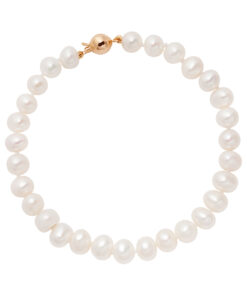 Alternatywny widok Bransoletka złota z perłami 6-6,5mm - BZN6686