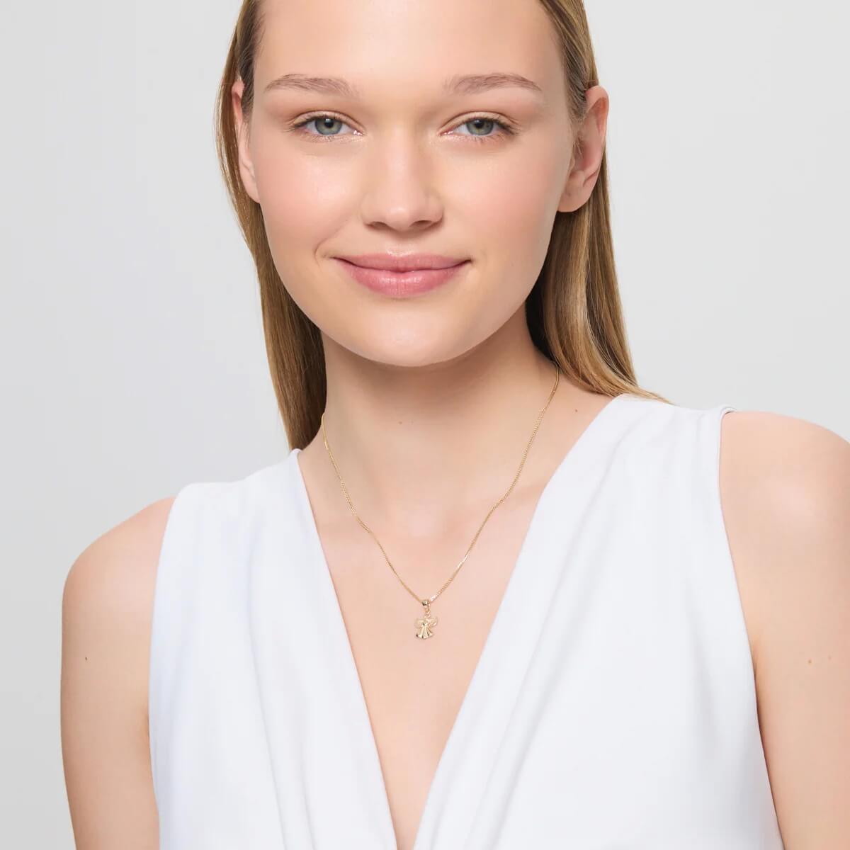 Złoty wisiorek ażurowy aniołek 333 - obrazek 4