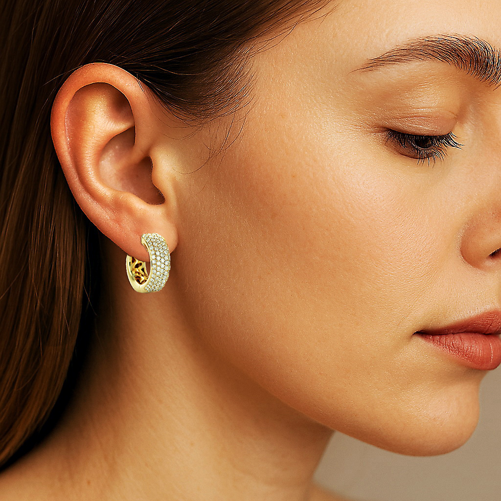 Exclusive | Brylantowe dostojne kolczyki koła w 18-karatowym złocie - obrazek 3