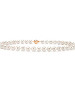 Alternatywny widok Złoty naszyjnik z naturalnymi dużymi perłami 10-11mm