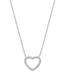 Srebrne naszyjnik serce z cyrkoniami