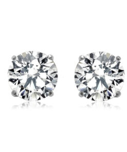 Srebrne kolczyki okrągłe cyrkonie 10mm